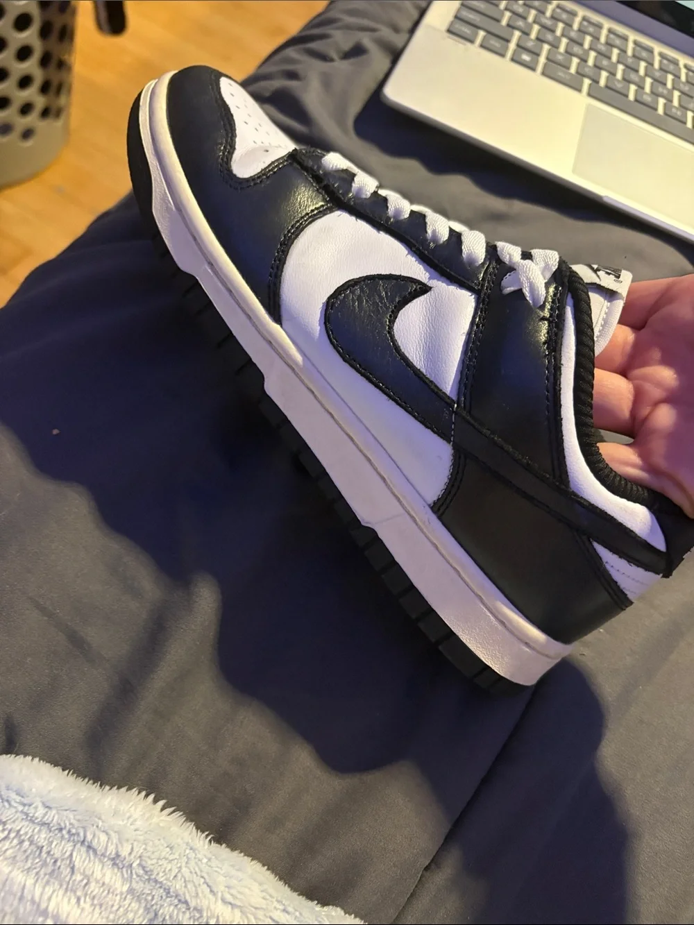 Nike Black and White Athletic Sneakers with QR Tag